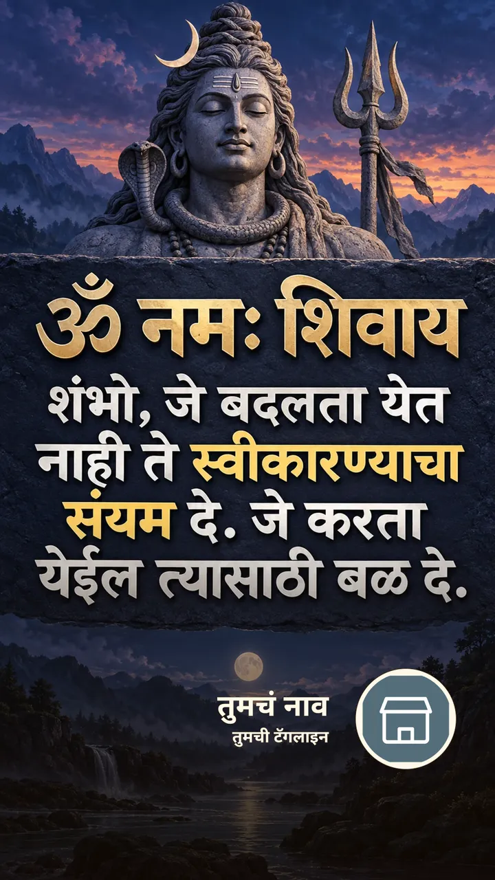 ॐ नमः शिवाय - शंभो, जे बदलता येत - Bhakti Image, डोंगर, नदी, शिव