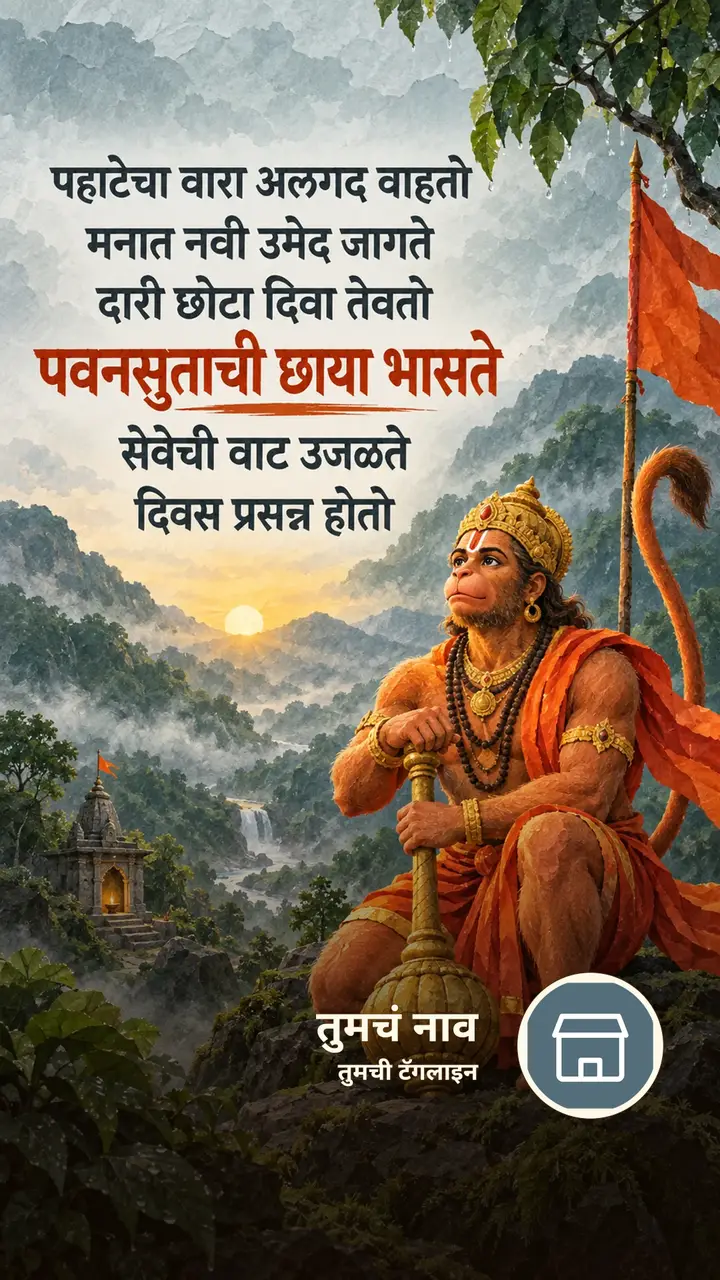 पहाटेचा वारा अलगद वाहतो - Bhakti Image, हनुमान