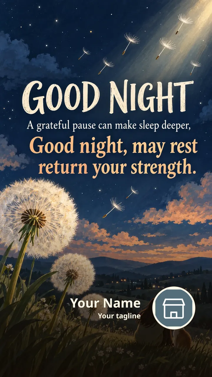 GOOD NIGHT - A grateful pause can make sleep deeper, - Good night - Good Night Image, Moon, Stars, Candle