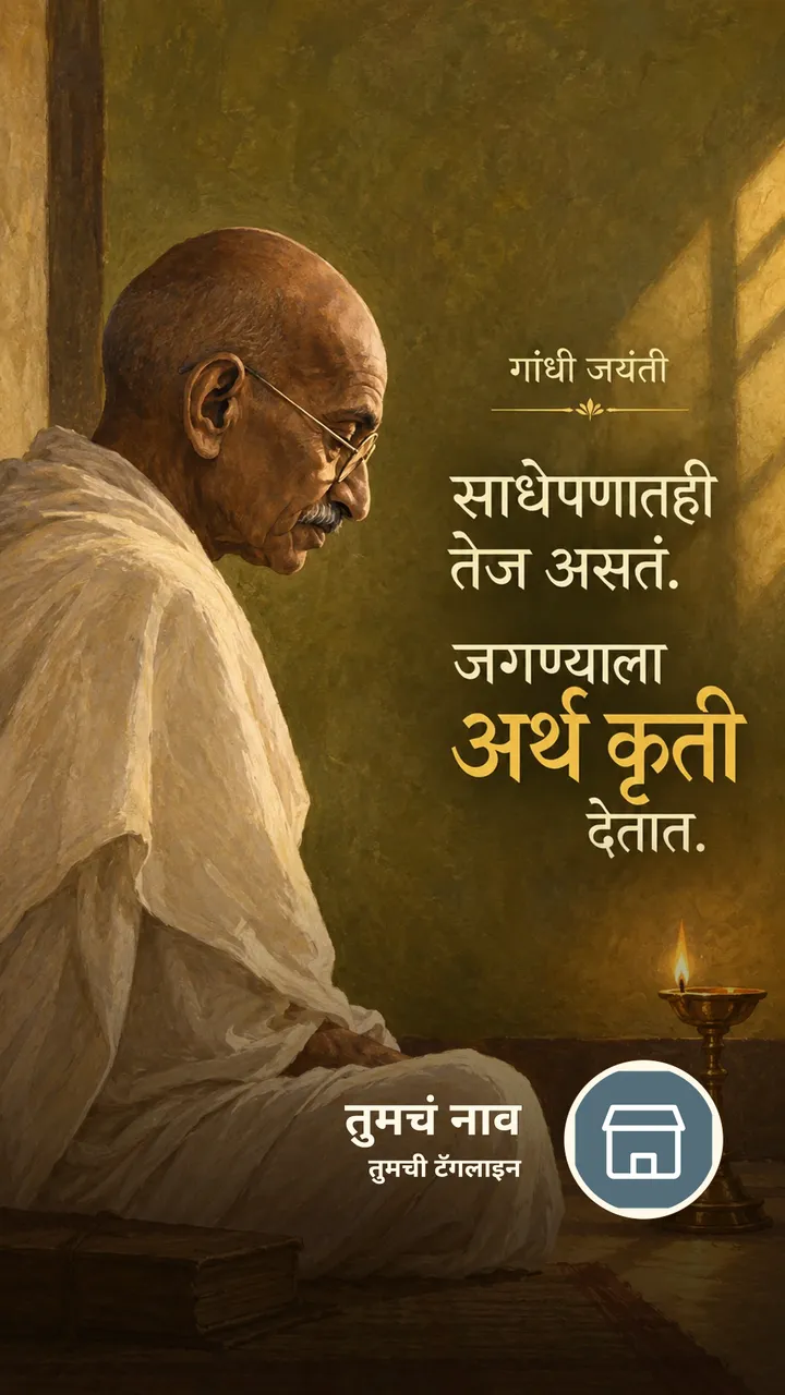 गांधी जयंती - साधेपणातही तेज असतं. - Festival Image, दिवा