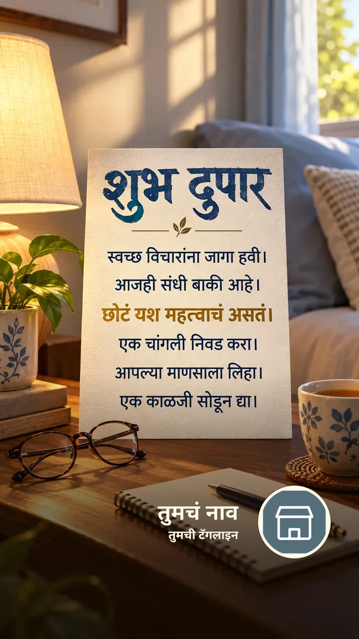 शुभ दुपार - स्वच्छ विचारांना जागा हवी। - आजही संधी बाकी - Shubh Dupar Image
