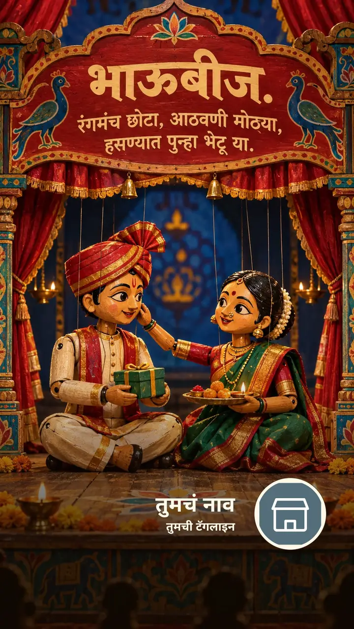 भाऊबीज. - रंगमंच छोटा, आठवणी मोठ्या, - Festival Image, फुलं, दिवा, कुटुंब