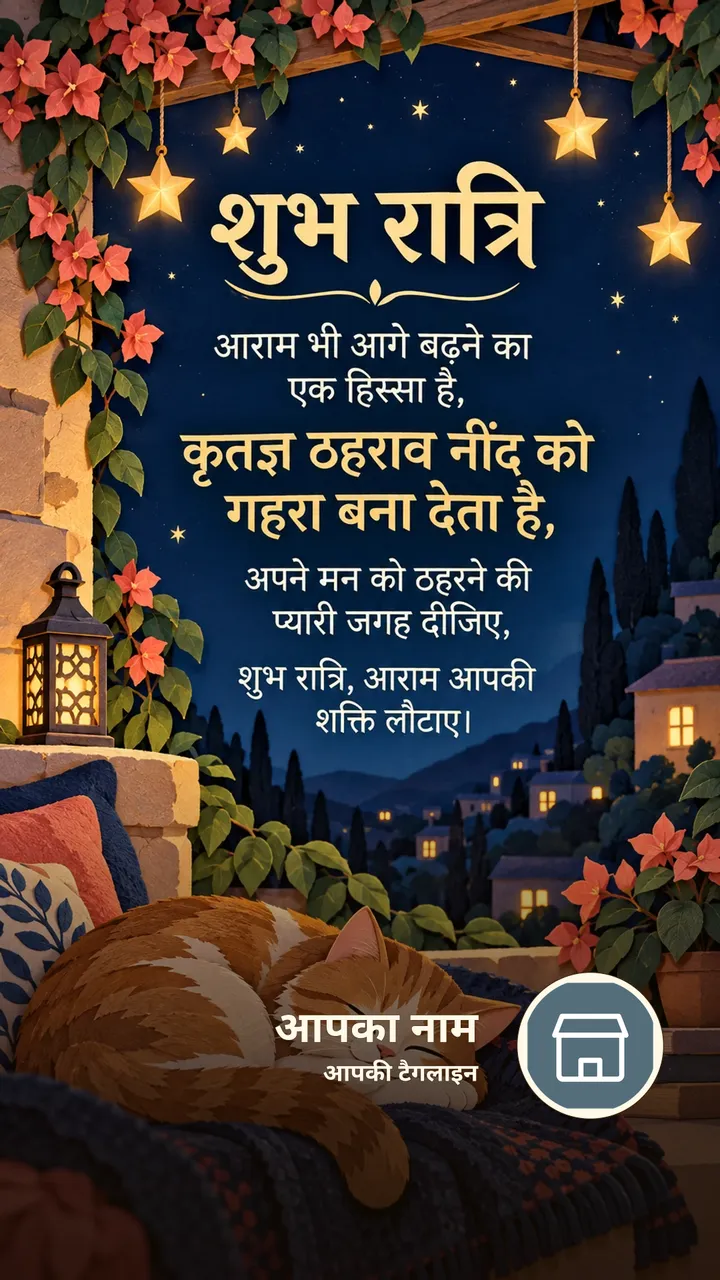 शुभ रात्रि - आराम भी आगे बढ़ने का एक हिस्सा है, - कृतज्ञ ठहराव नींद - Shubh Ratri Image, चाँद, तारे, मोमबत्ती