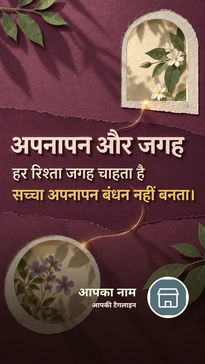 अपनापन और जगह - Suvichar Image, फूल, प्रकृति