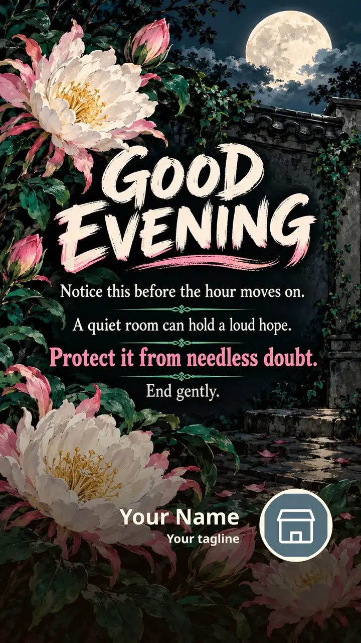 GOOD EVENING - Notice this before the hour moves on. - A quiet room - Good Evening Image