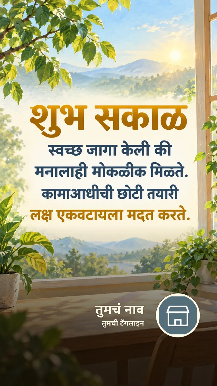 शुभ सकाळ - स्वच्छ जागा केली की - Shubh Sakal Image, निसर्ग