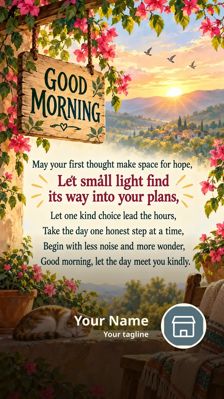 GOOD MORNING - May your first thought make space for hope, - Good Morning Image, Flowers, Sunrise, Nature