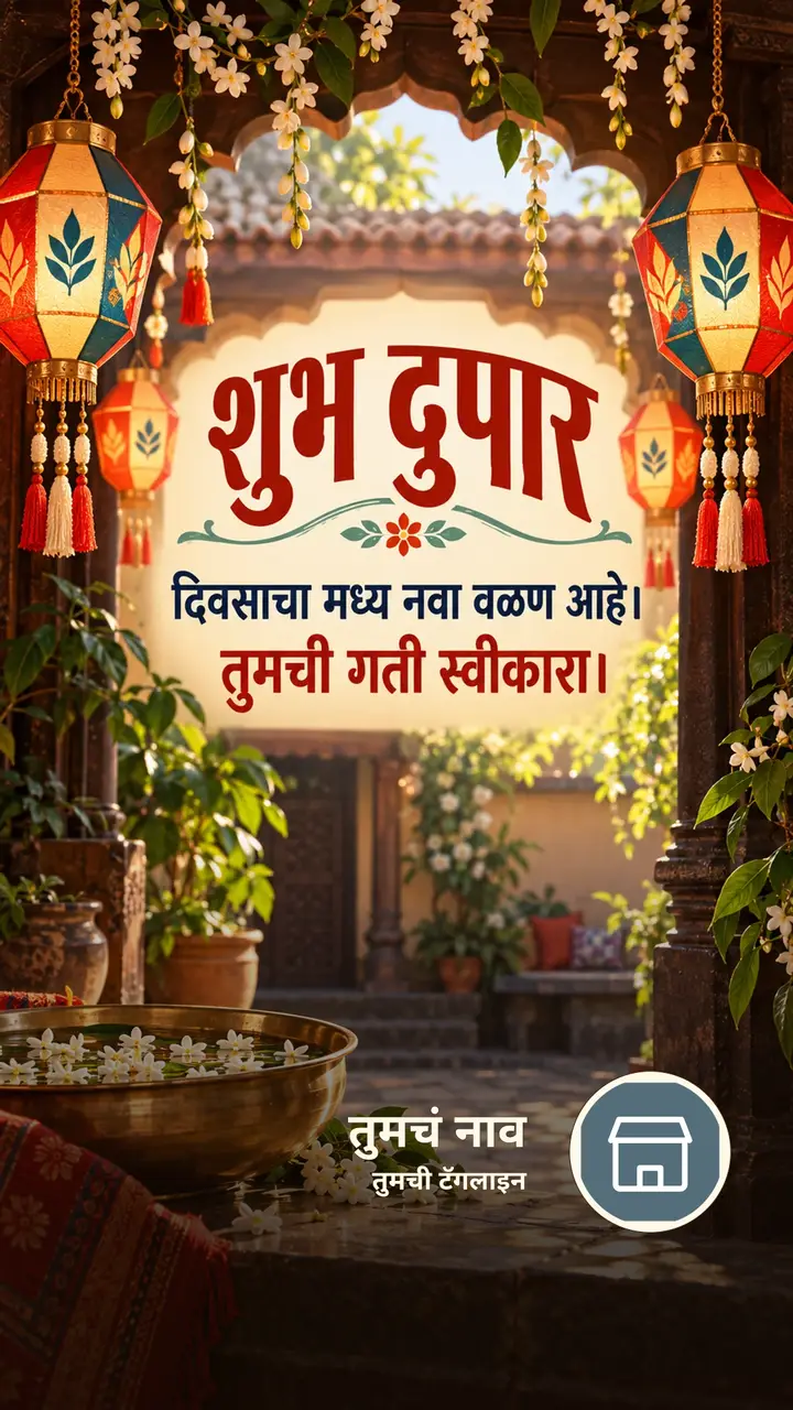 शुभ दुपार - दिवसाचा मध्य नवा वळण आहे। - तुमची गती - Shubh Dupar Image