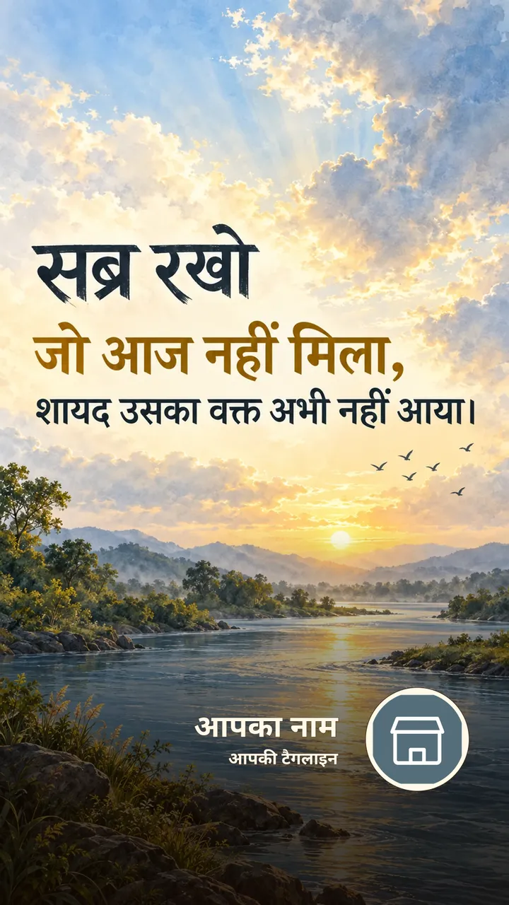 सब्र रखो - Suvichar Image, नदी, आसमान