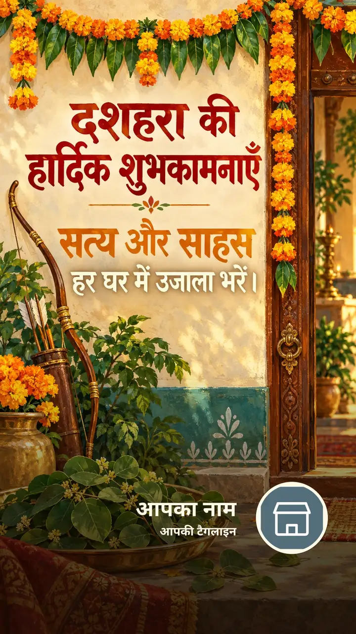 दशहरा की हार्दिक शुभकामनाएँ - Festival Image, फूल, प्रकृति, दीया