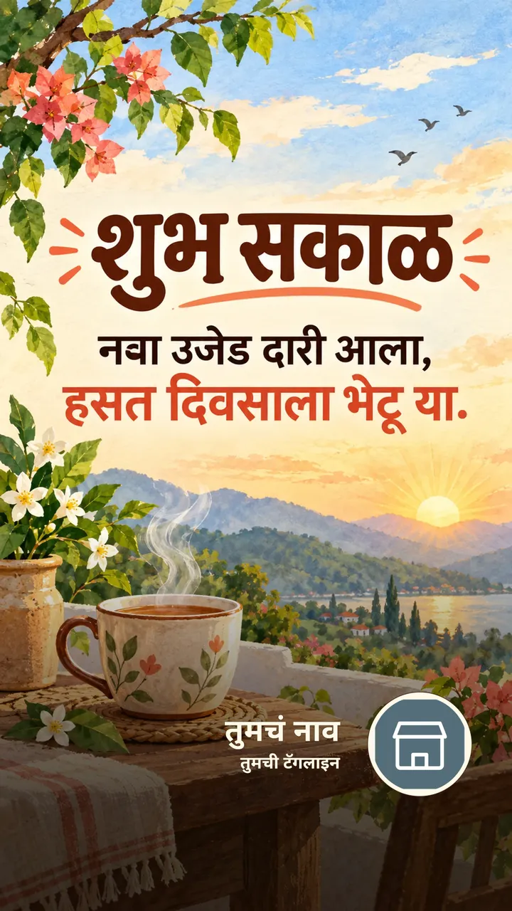 शुभ सकाळ - नवा उजेड दारी आला, - Shubh Sakal Image, आकाश, चहा