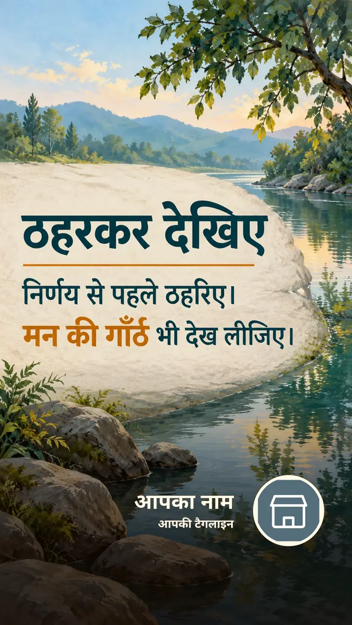 ठहरकर देखिए - Suvichar Image, प्रकृति, नदी