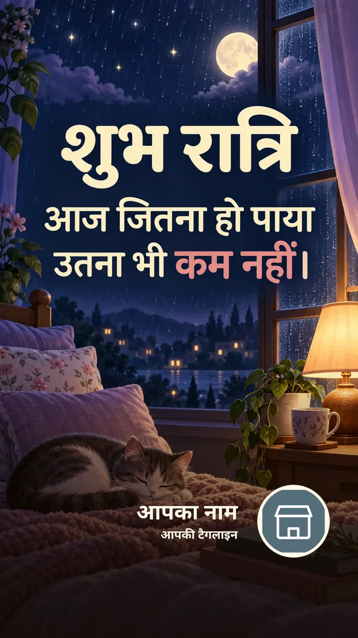 शुभ रात्रि - आज जितना हो पाया - Shubh Ratri Image, बारिश, चाँद, तारे