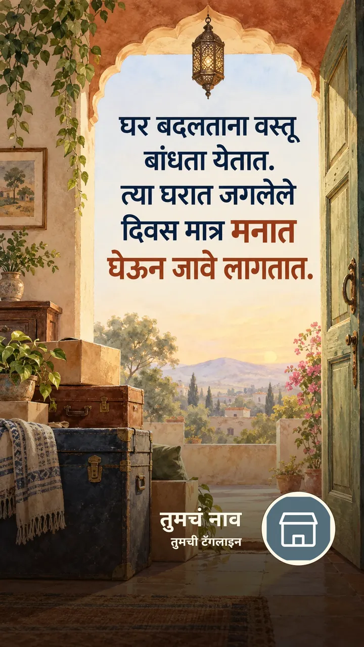 घर बदलताना वस्तू - Suvichar Image, निसर्ग