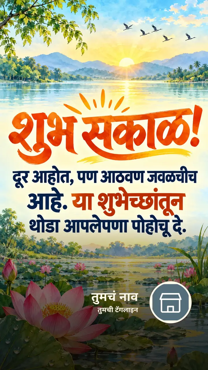 शुभ सकाळ! - दूर आहोत, पण आठवण जवळचीच - Shubh Sakal Image, कमळ, पक्षी