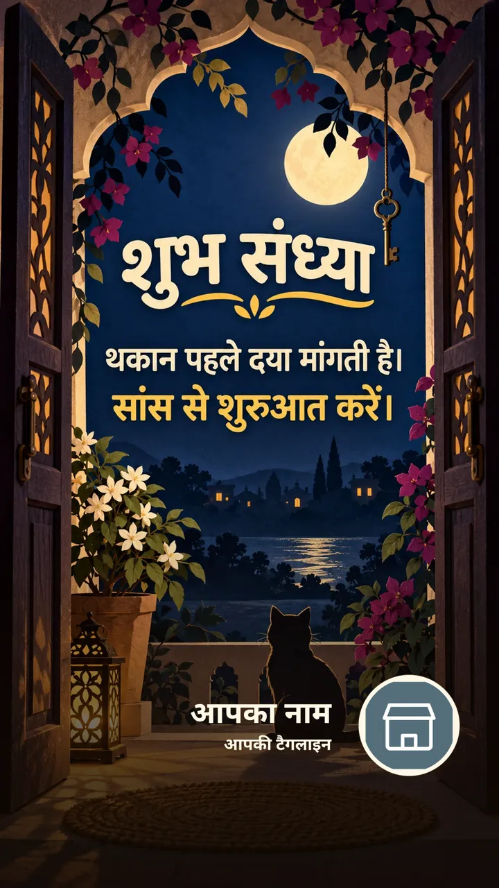 शुभ संध्या - थकान पहले दया मांगती है। - सांस से शुरुआत - Sandhya Image