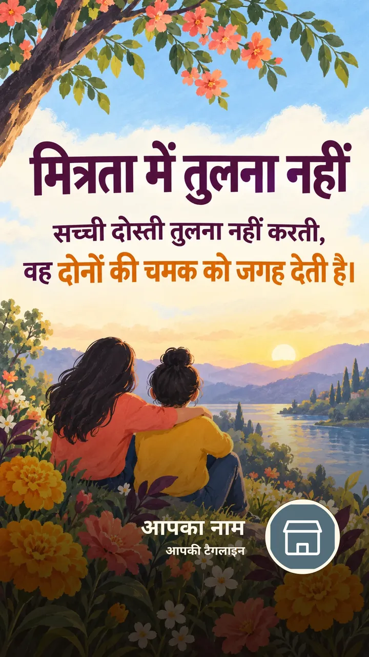 मित्रता में तुलना नहीं - Suvichar Image, फूल, प्रकृति, दोस्त