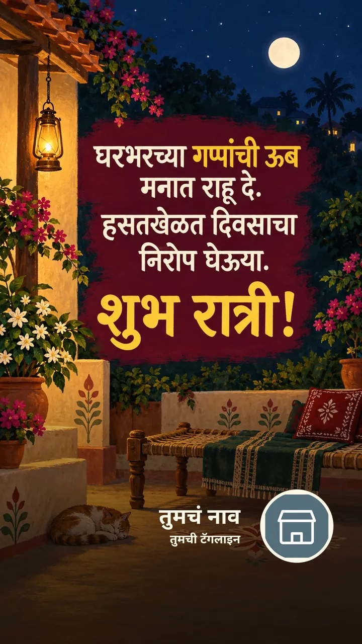 घरभरच्या गप्पांची ऊब - Shubh Ratri Image, फुलं, गाव