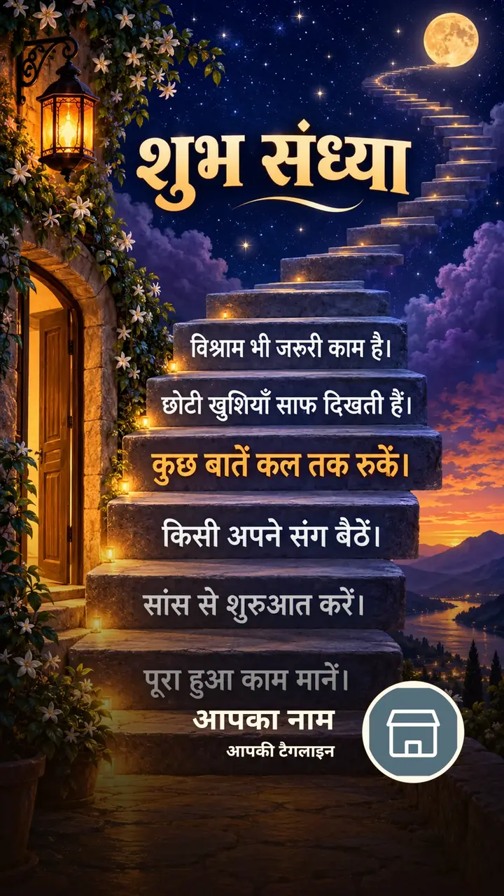 शुभ संध्या - विश्राम भी जरूरी काम है। - छोटी खुशियाँ साफ - Sandhya Image