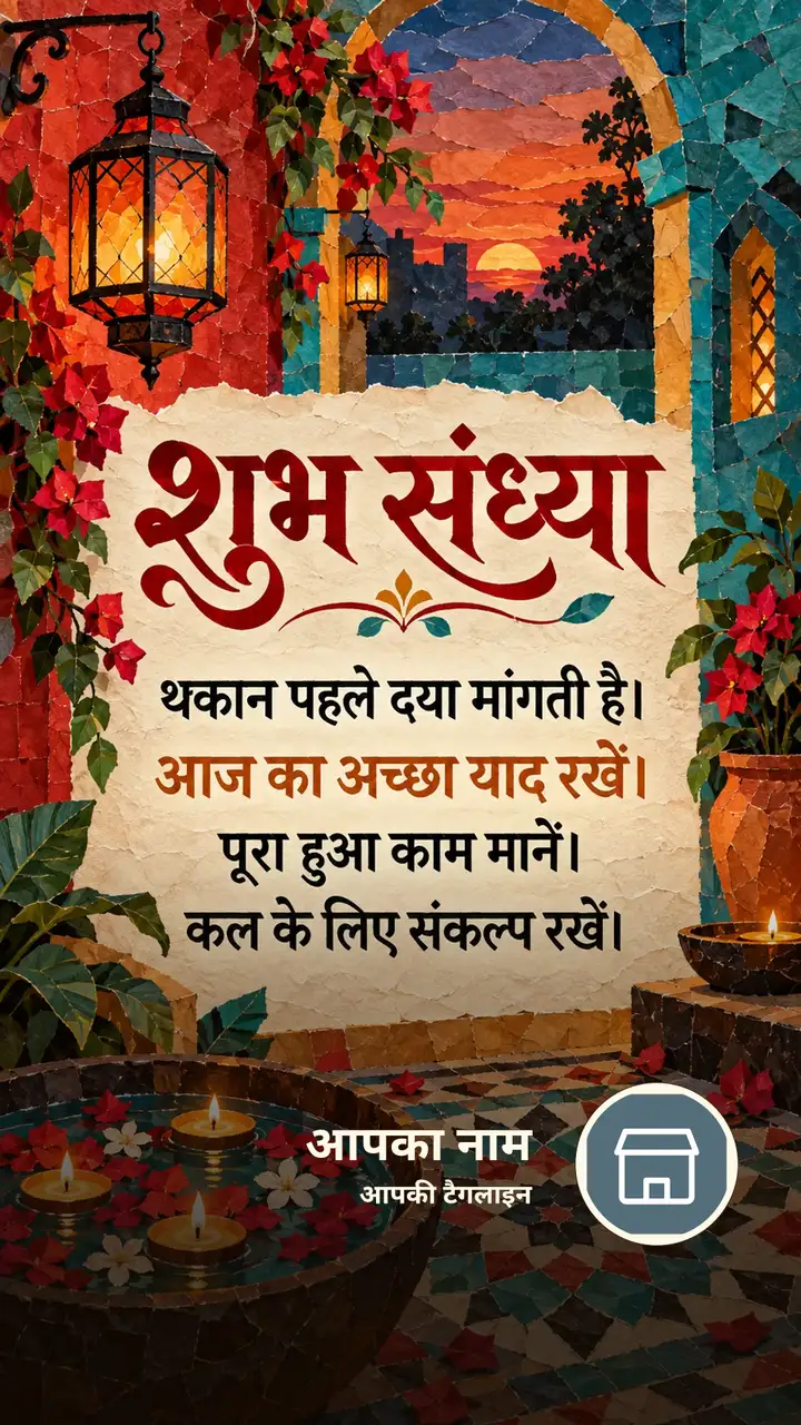 शुभ संध्या - थकान पहले दया मांगती है। - आज का अच्छा याद - Sandhya Image