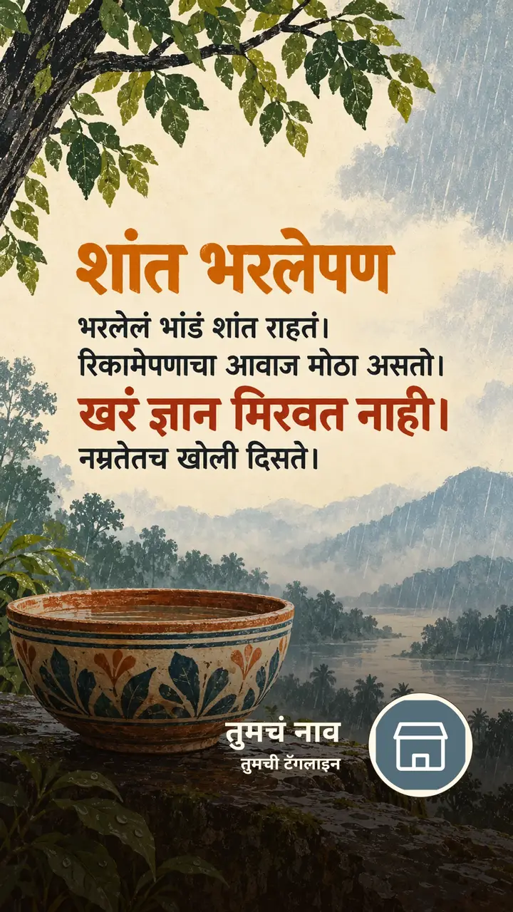 शांत भरलेपण - Suvichar Image, निसर्ग, पाऊस, गाव