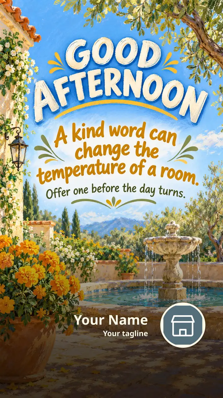 GOOD AFTERNOON - A kind word can change the temperature of a room. - Afternoon Image