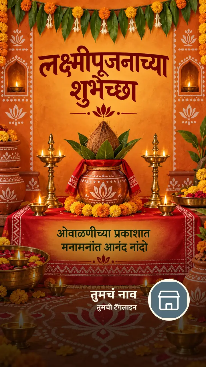 लक्ष्मीपूजनाच्या शुभेच्छा - ओवाळणीच्या प्रकाशात - Festival Image, फुलं, कमळ, निसर्ग, दिवा, गाव