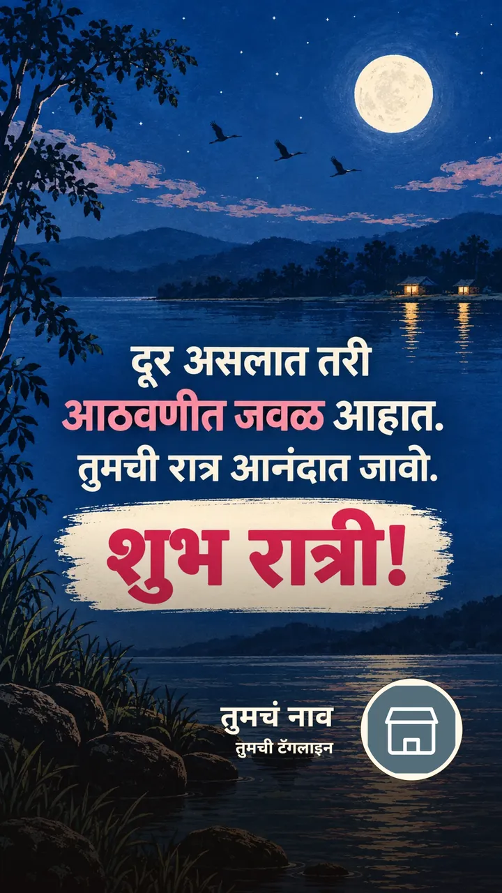 दूर असलात तरी - Shubh Ratri Image, नदी, पक्षी