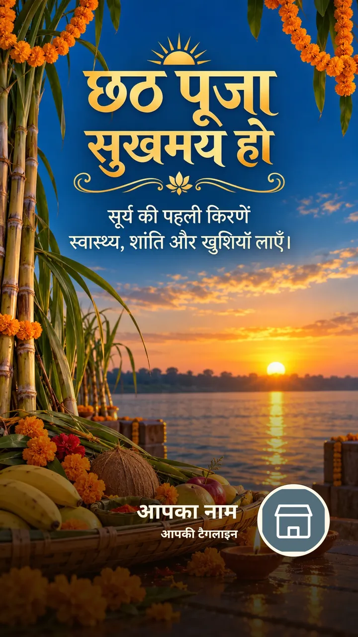 छठ पूजा सुखमय हो - Festival Image, फूल, नदी