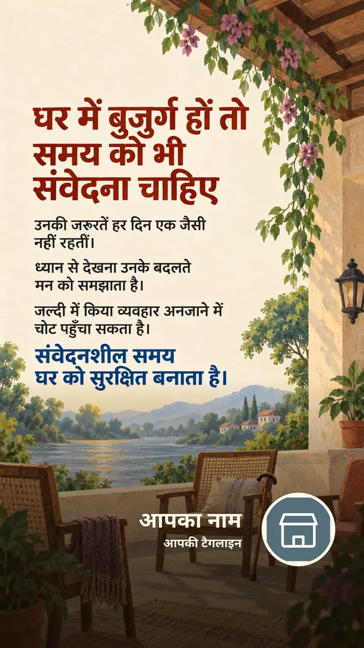 घर में बुज़ुर्ग हों तो समय को भी - Suvichar Image, नदी, परिवार