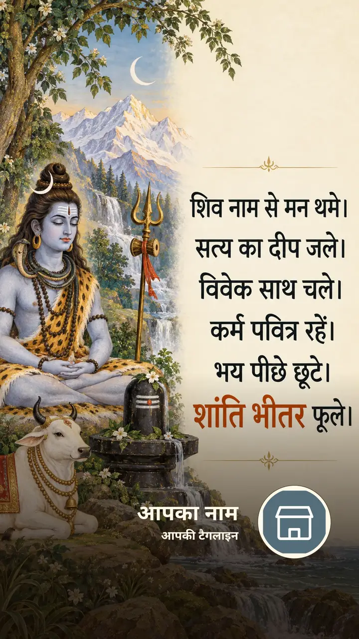 शिव नाम से मन थमे। - Bhakti Image, शिव