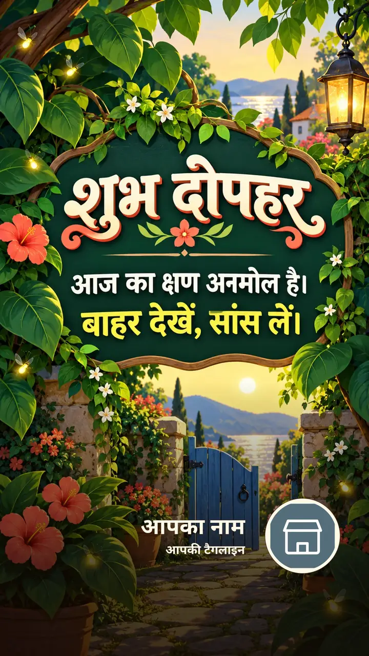 शुभ दोपहर - आज का क्षण अनमोल है। - बाहर देखें, सांस लें। - Dopahar Image
