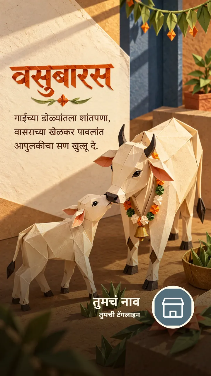 वसुबारस - गाईच्या डोळ्यांतला शांतपणा, - Festival Image, फुलं, गाव