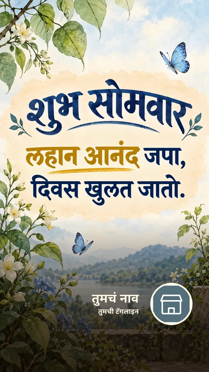 शुभ सोमवार - लहान आनंद जपा, - दिवसभराच्या शुभेच्छा Image, फुलं, निसर्ग, फुलपाखरू