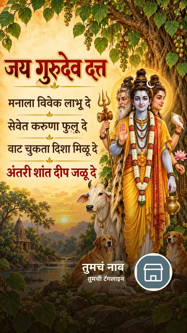 जय गुरुदेव दत्त - मनाला विवेक लाभू दे - Bhakti Image, निसर्ग, दत्तगुरू