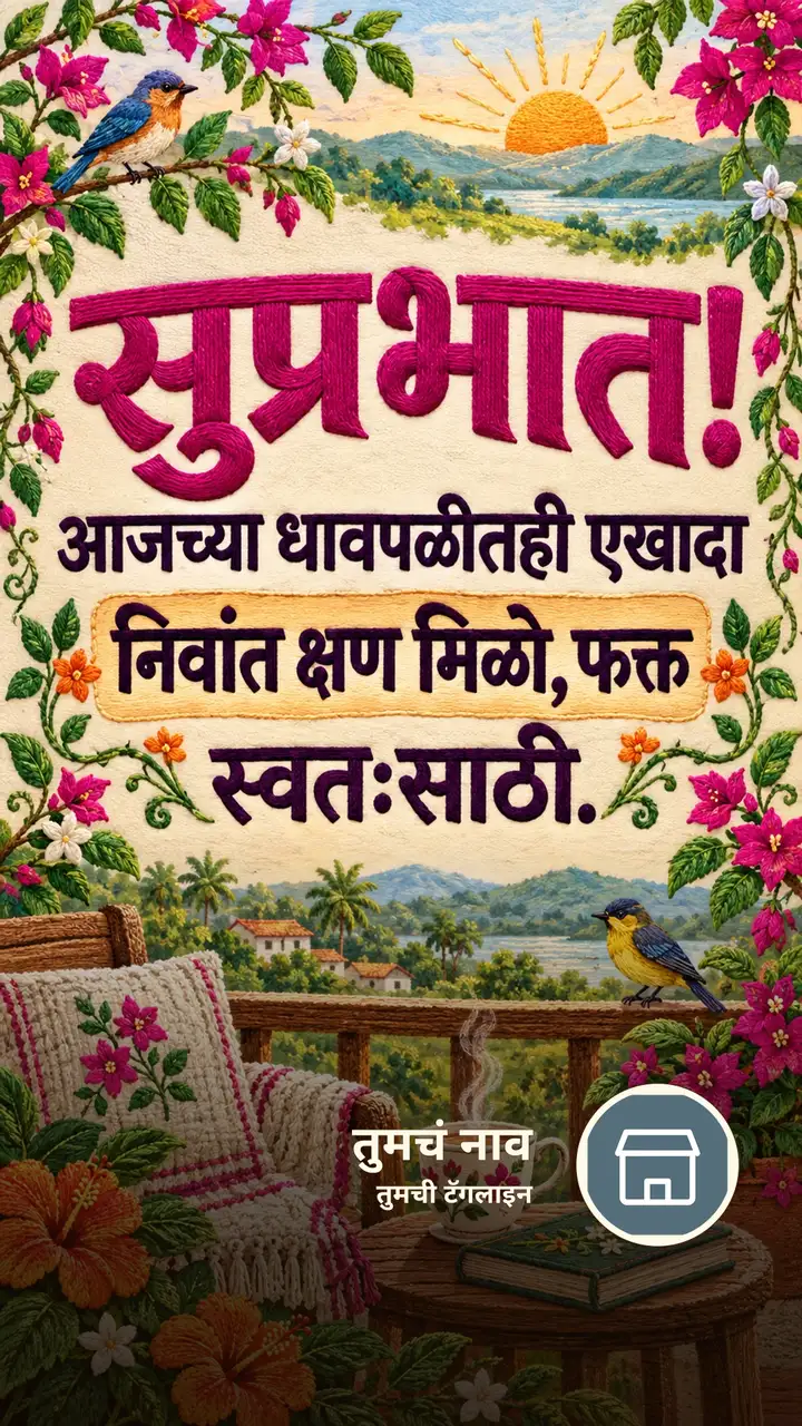 सुप्रभात! - आजच्या धावपळीतही एखादा - Shubh Sakal Image, फुलं, पक्षी