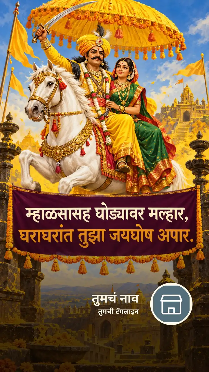 म्हाळसासह घोड्यावर मल्हार, - Bhakti Image, खंडोबा