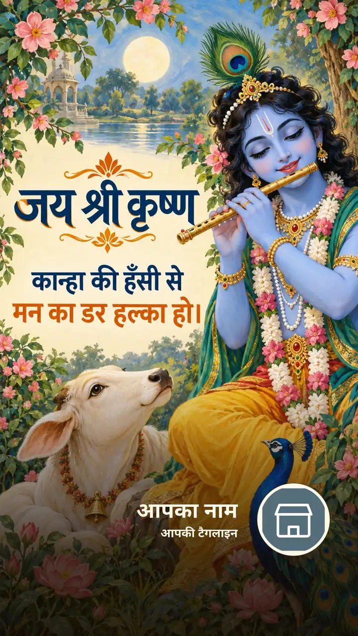 जय श्री कृष्ण - कान्हा की हँसी से - Bhakti Image, फूल, कृष्ण
