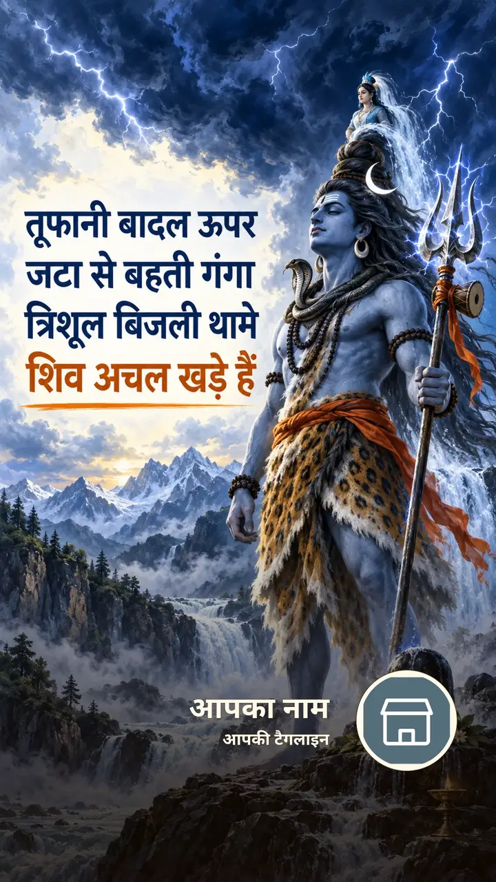 तूफ़ानी बादल ऊपर - Bhakti Image, शिव