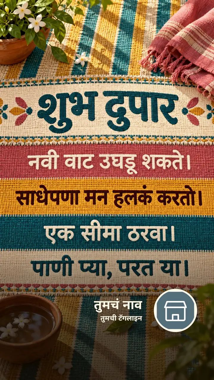 शुभ दुपार - नवी वाट उघडू शकते। - साधेपणा मन हलकं करतो। - Shubh Dupar Image