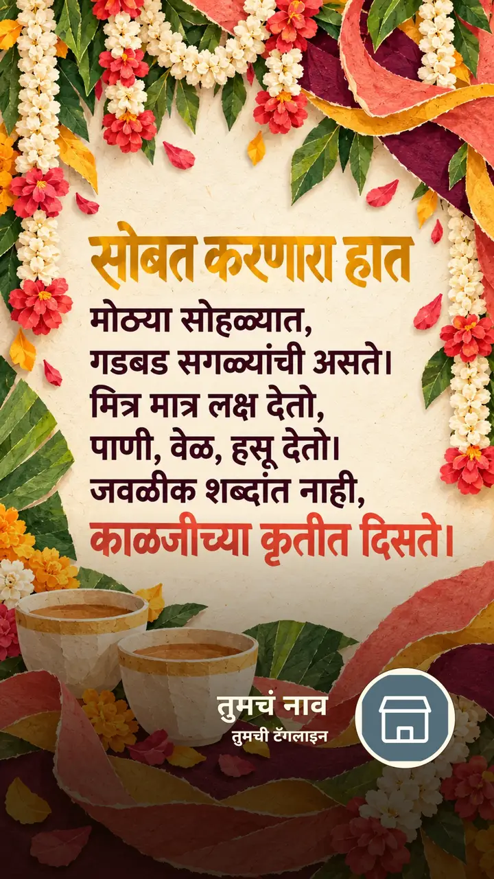 सोबत करणारा हात - Suvichar Image, फुलं