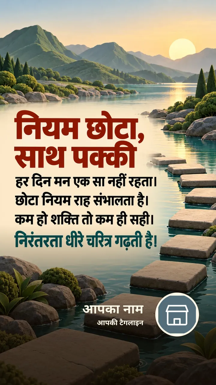 नियम छोटा, साथ पक्की - Motivational Image, प्रकृति, पहाड़, नदी