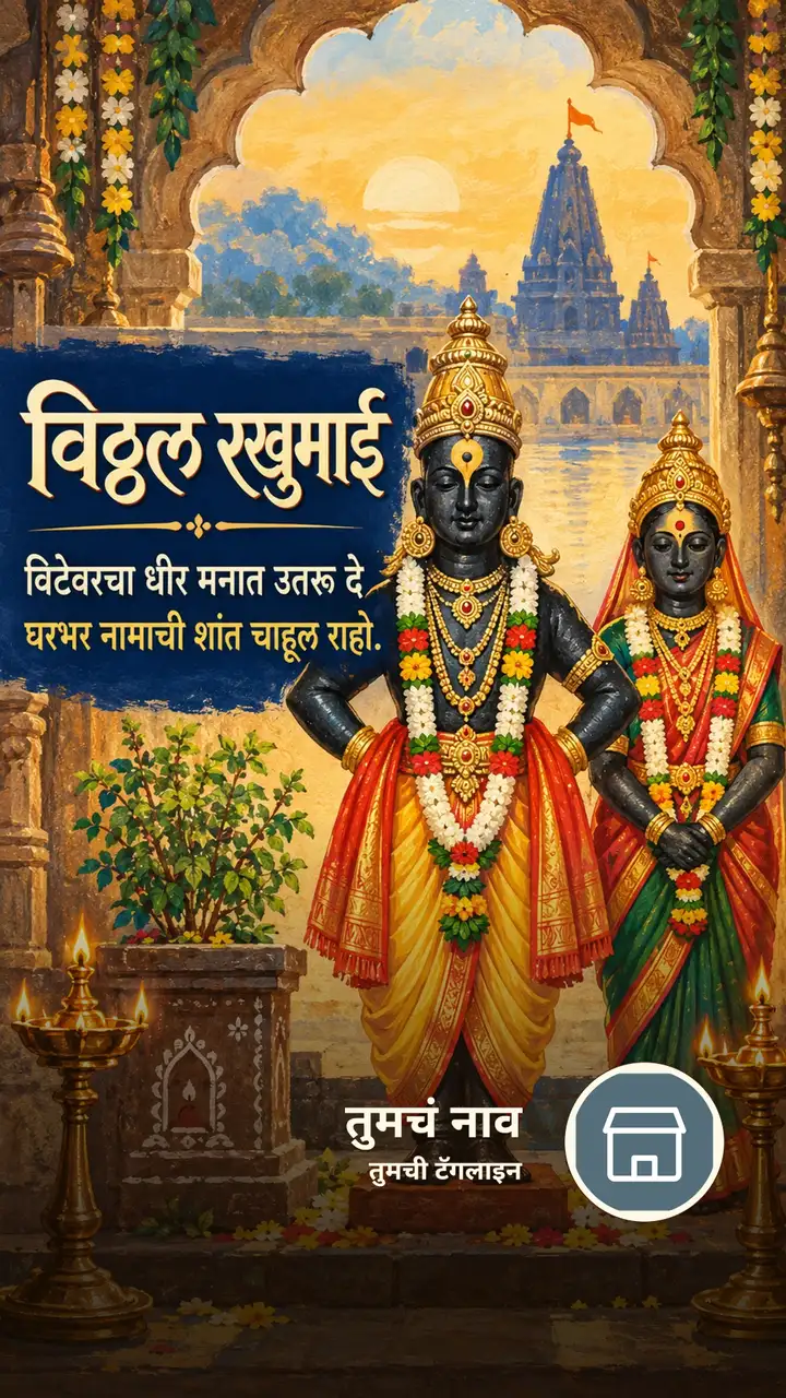 विठ्ठल रखुमाई - विटेवरचा धीर मनात उतरू दे - Bhakti Image, फुलं, विठ्ठल