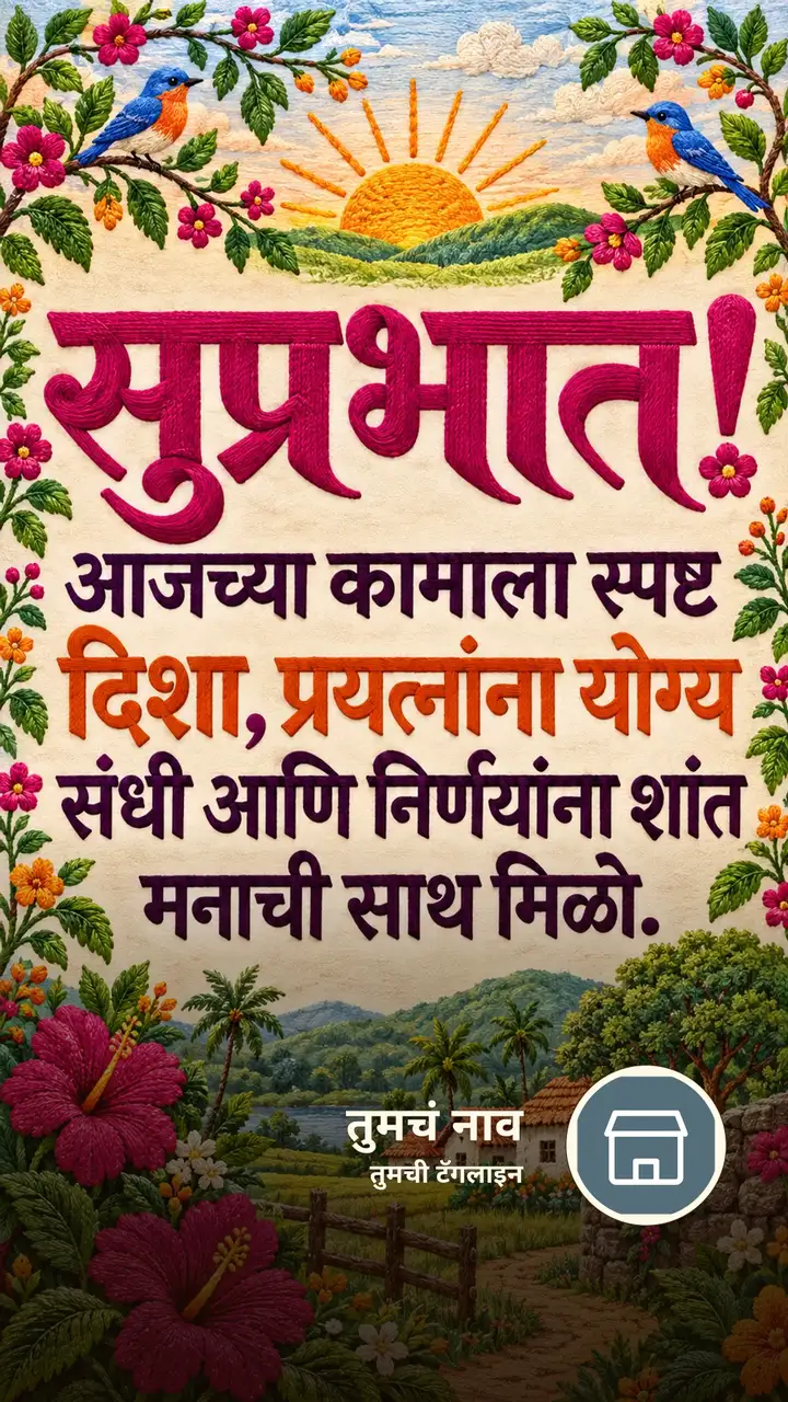 सुप्रभात! - आजच्या कामाला स्पष्ट - Shubh Sakal Image, फुलं, पक्षी