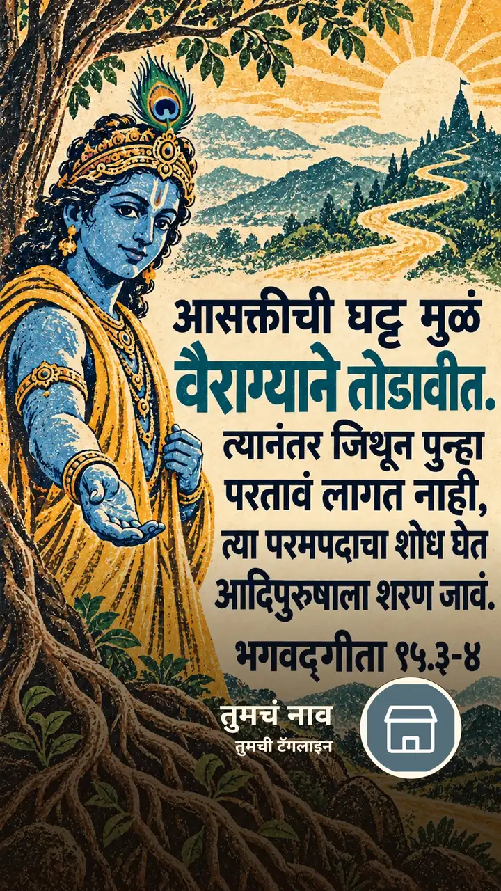 आसक्तीची घट्ट मुळं वैराग्याने तोडावीत. - Bhakti Image, कृष्ण