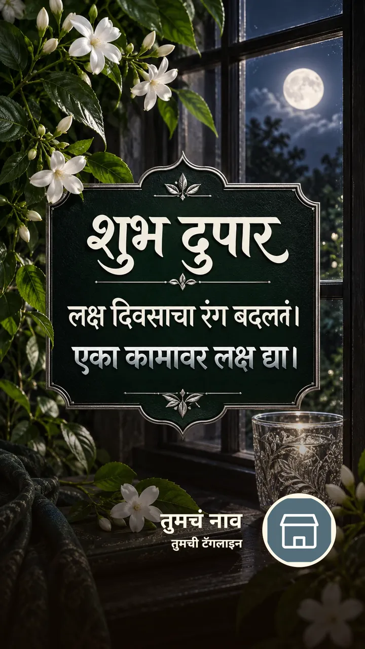 शुभ दुपार - लक्ष दिवसाचा रंग बदलतं। - एका कामावर लक्ष - Shubh Dupar Image