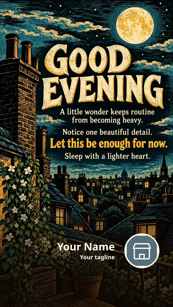 GOOD EVENING - A little wonder keeps routine from becoming heavy. - Good Evening Image
