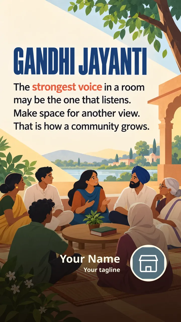 Gandhi Jayanti - The strongest voice in a room - Festival Image, Family, Friends