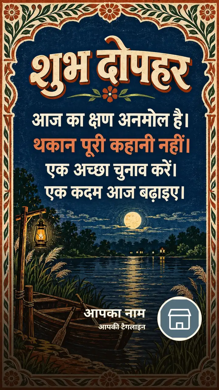 शुभ दोपहर - आज का क्षण अनमोल है। - थकान पूरी कहानी नहीं। - Dopahar Image