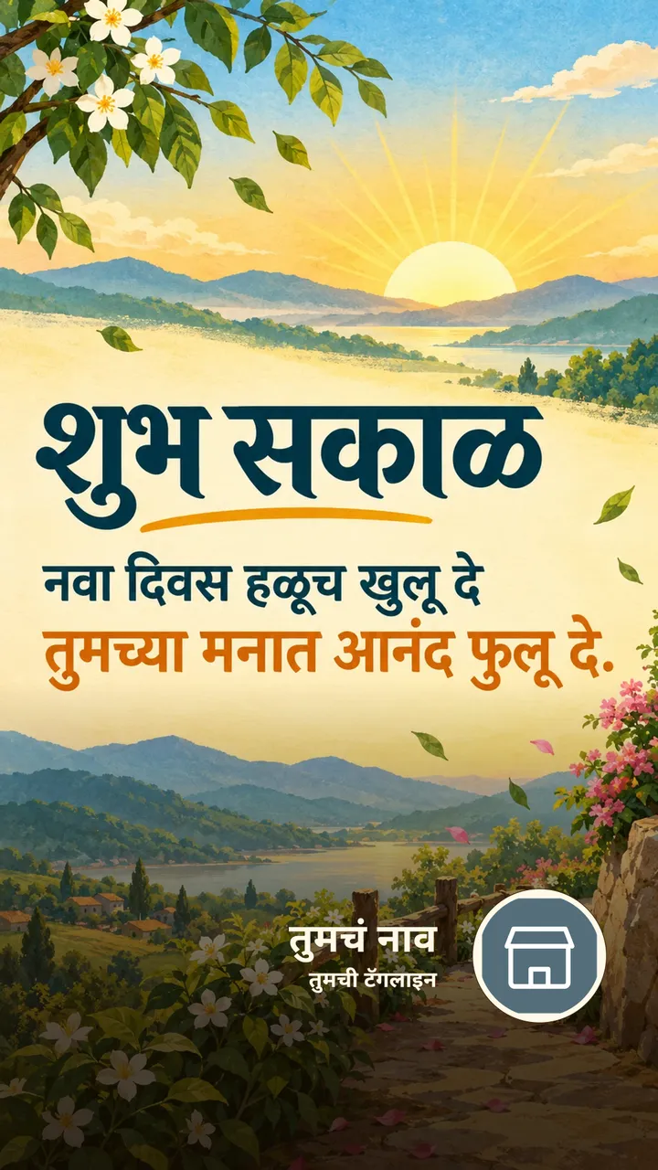शुभ सकाळ - नवा दिवस हळूच खुलू दे - Shubh Sakal Image, फुलं, सूर्योदय